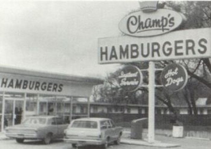 Champs Hamburgers - Vintage Yearbook Ad - 60S And 70S (newer photo)